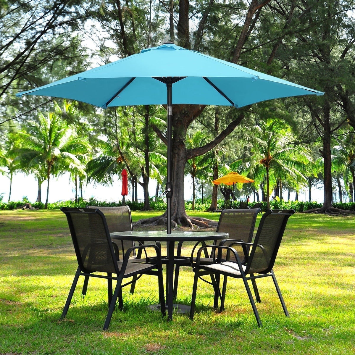 Ainfox 9ft  Patio Umbrella with Push Button Tilt and Crank, UV and Waterproof – Consulate X, view 1 of 27