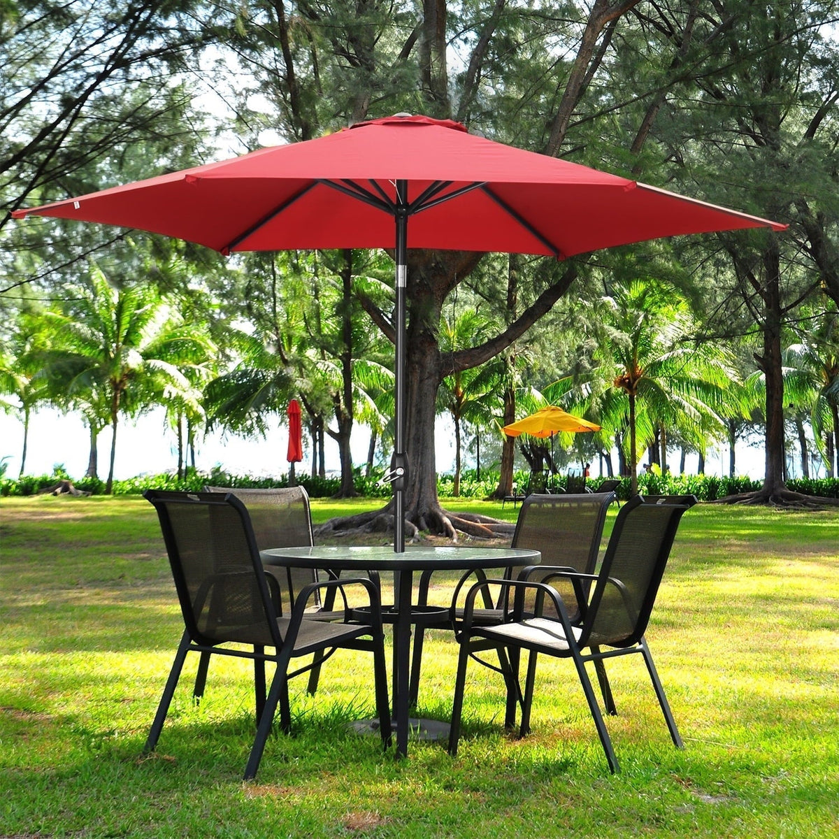 Ainfox 9ft  Patio Umbrella with Push Button Tilt and Crank, UV and Waterproof – Consulate X, view 2 of 27
