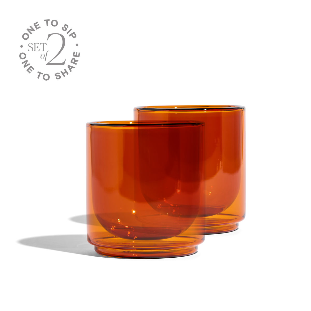 Cove 10oz Glass Tumbler - Set of 2 - Amber – Consulate X, view 1 of 3