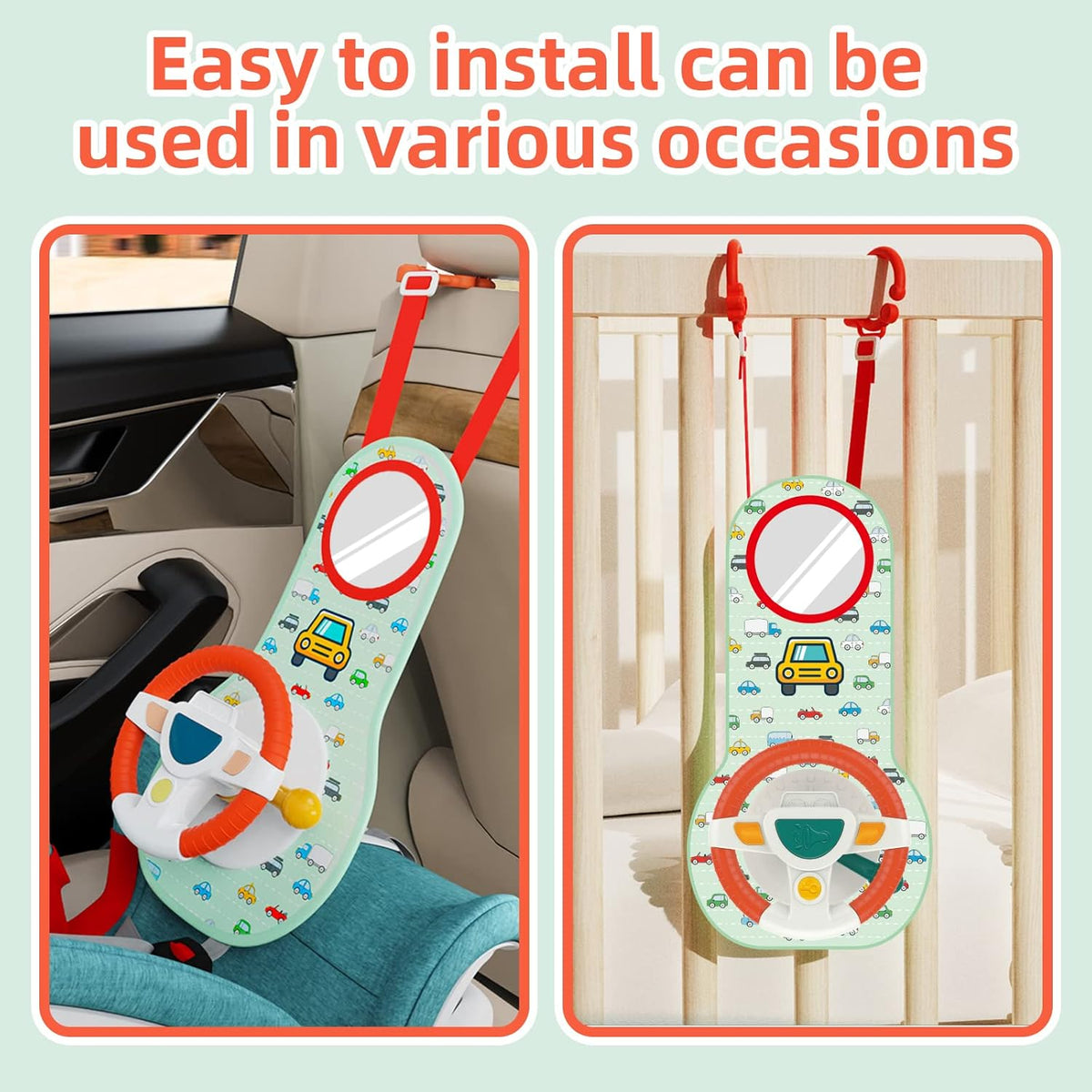 Little Driver Baby Car Seat Toy with Music & Mirror 6–12 Months – Consulate X, view 2 of 8