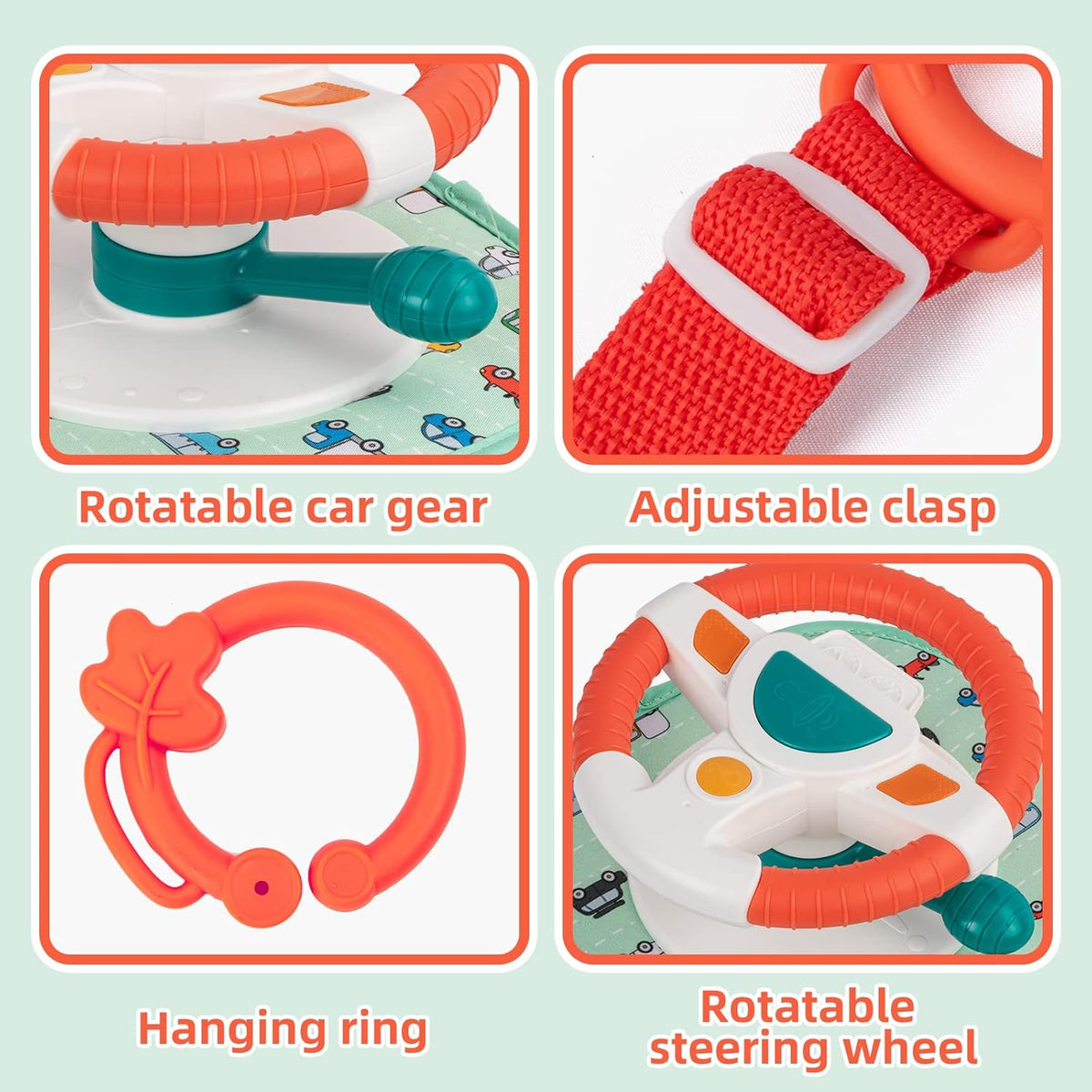 Little Driver Baby Car Seat Toy with Music & Mirror 6–12 Months – Consulate X, view 5 of 8