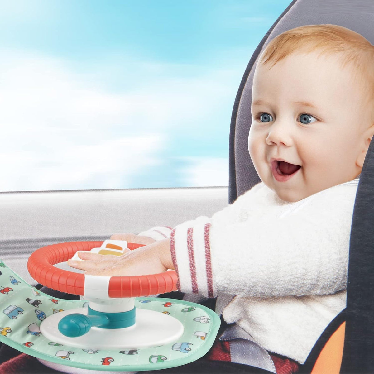 Little Driver Baby Car Seat Toy with Music & Mirror 6–12 Months – Consulate X, view 7 of 8