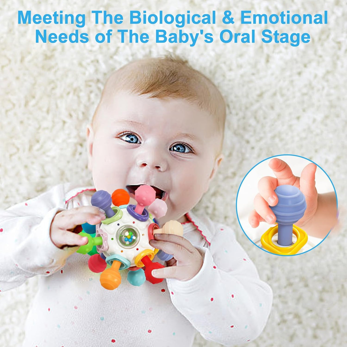 Montessori Sensory Teething Toy for Babies - Tiny Hands Big Discoveries :) – Consulate X, view 3 of 7