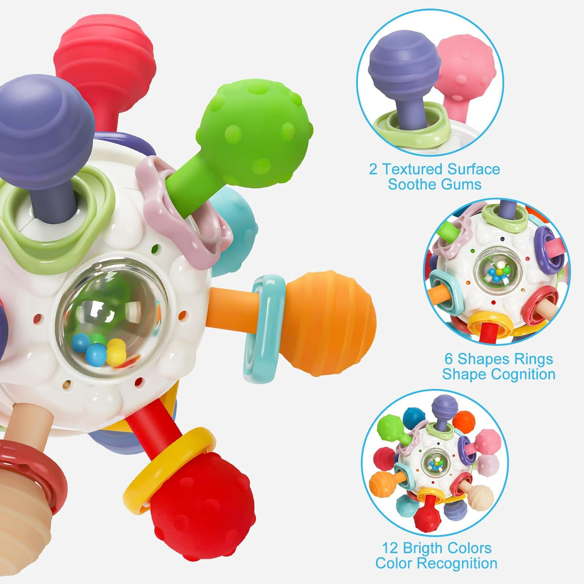 Montessori Sensory Teething Toy for Babies - Tiny Hands Big Discoveries :) – Consulate X, view 4 of 7