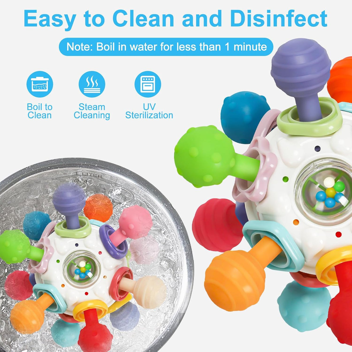 Montessori Sensory Teething Toy for Babies - Tiny Hands Big Discoveries :) – Consulate X, view 6 of 7