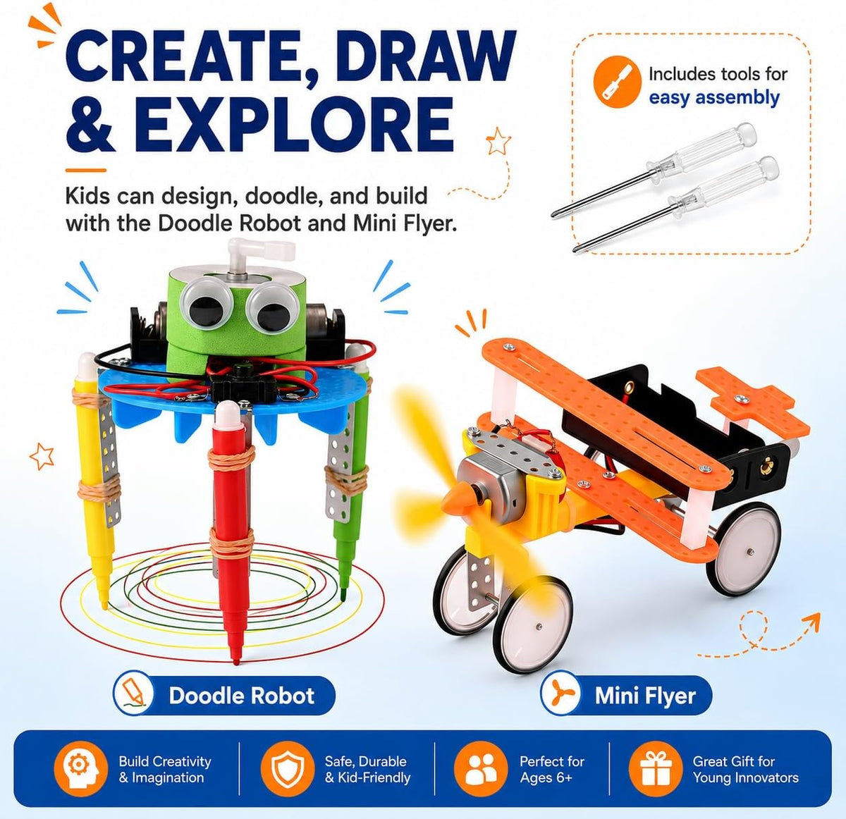 Young Inventor Robot Lab Build 5 Amazing STEM Robots for Kids – Consulate X, view 6 of 8