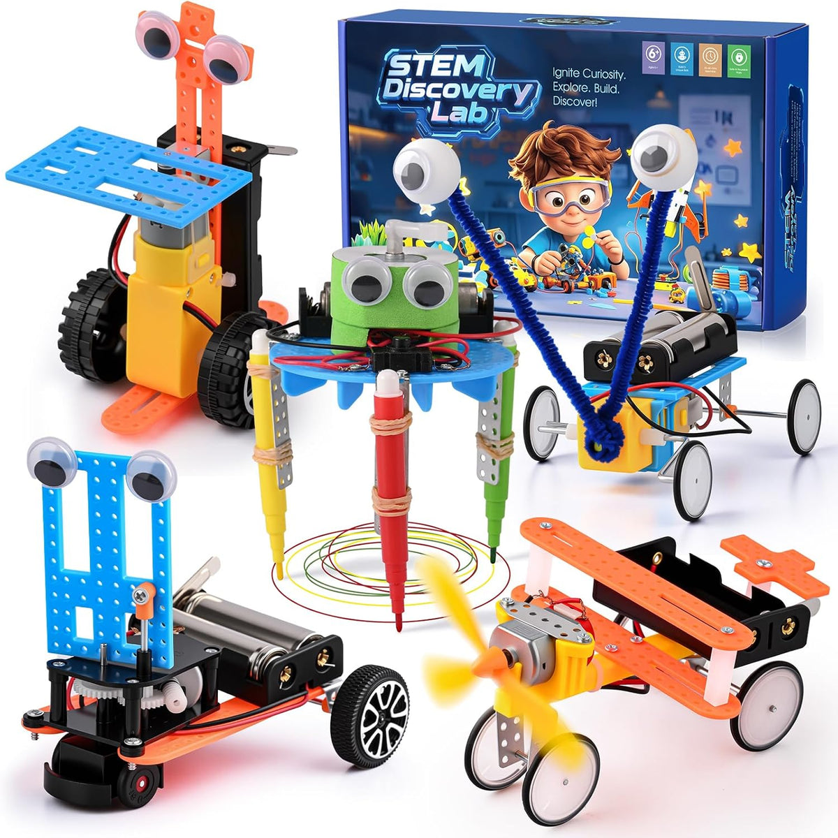 Young Inventor Robot Lab Build 5 Amazing STEM Robots for Kids – Consulate X, view 1 of 8