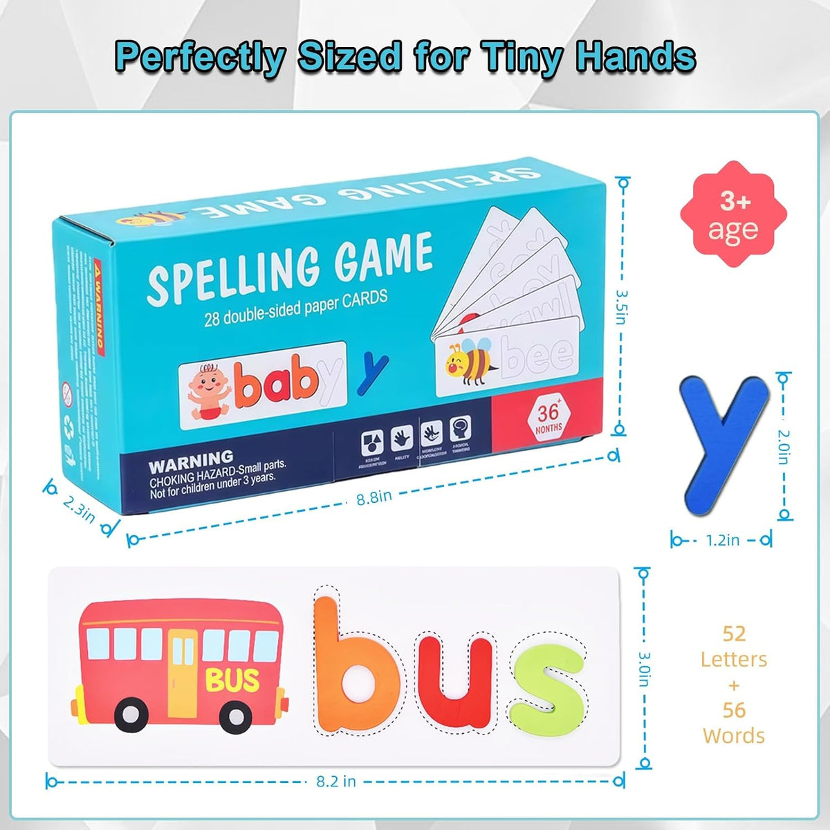 Little Spellers ABC Word Builder Wooden Letter Matching Game with 52 Wooden Letters 56 Word Cards for Kids Ages 3 to 6 – Consulate X, view 1 of 8