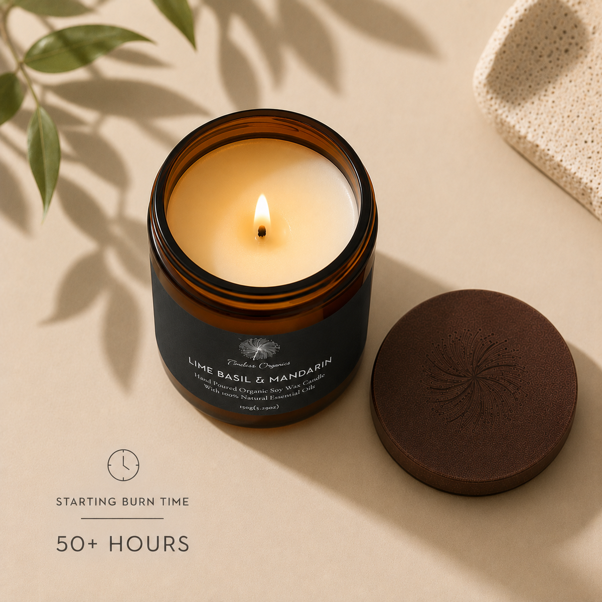 Timeless Candle - Lime + Basil + Mandarin – Consulate X, view 4 of 5