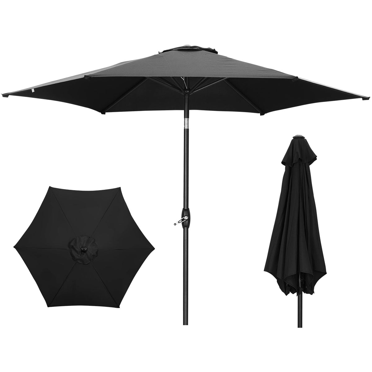 Ainfox 9ft  Patio Umbrella with Push Button Tilt and Crank, UV and Waterproof – Consulate X, view 26 of 27
