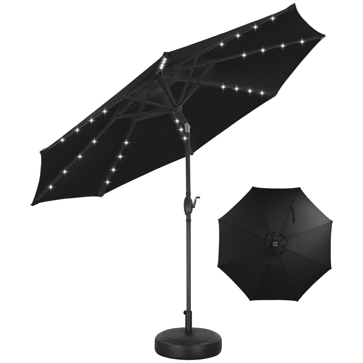 Ainfox 10ft Solar Patio Umbrella Outdoor Umbrella Market Umbrella With Decorative Pattern Umbrella – Consulate X, view 11 of 14