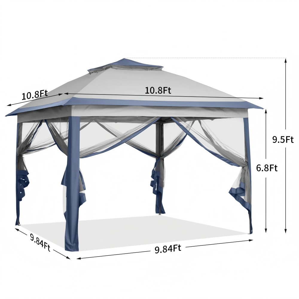 Ainfox 11ft x 11ft Heavy Duty Pop Up Gazebo Outdoor Canopy Shelter Instant Patio Gazebo Sun Shade Canopy Tent for Lawn Garden Backyard Deck – Consulate X, view 12 of 19