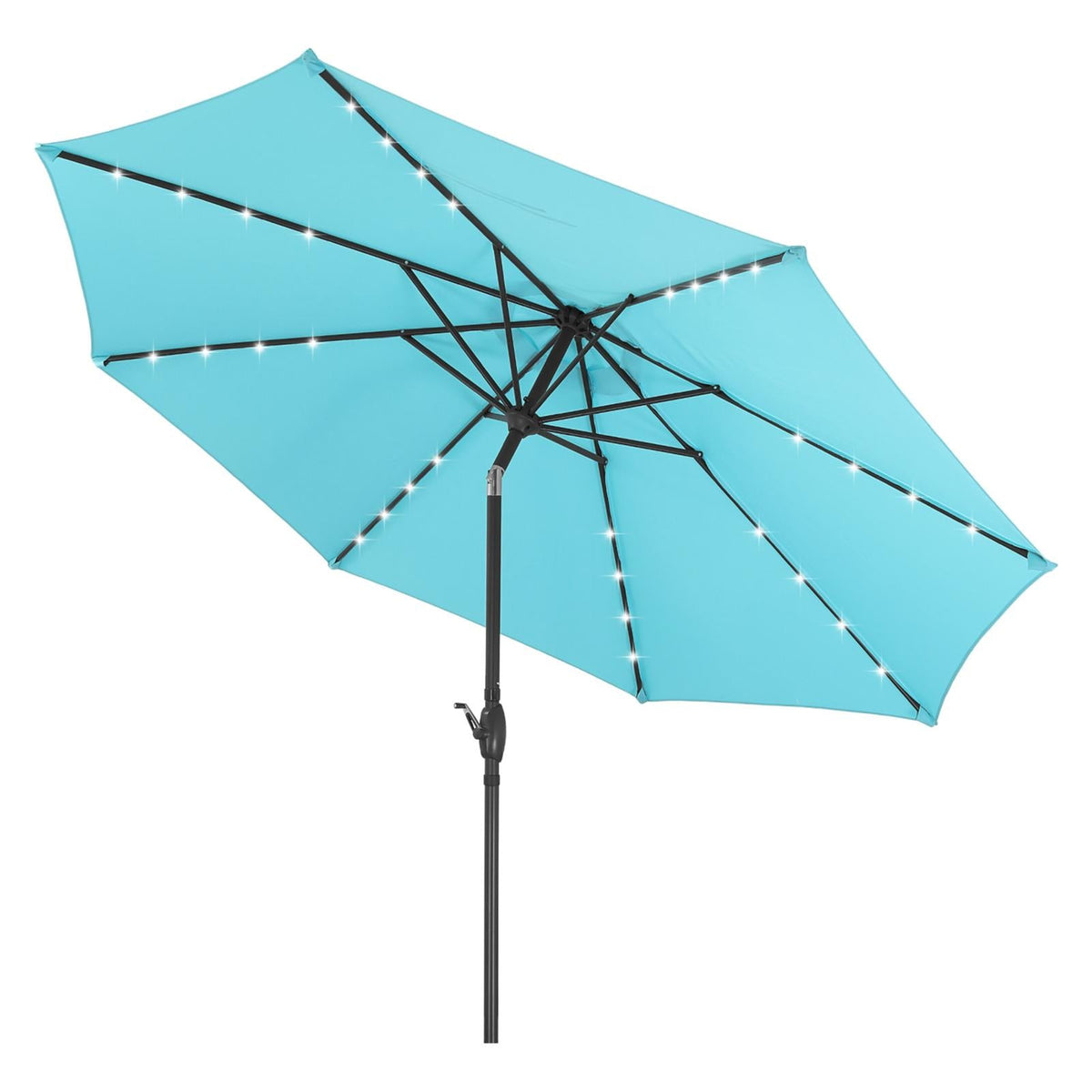 Ainfox 10ft Solar Patio Umbrella Outdoor Umbrella Market Umbrella for Backyard Deck Poolside With 32 LED Lights – Consulate X, view 1 of 14