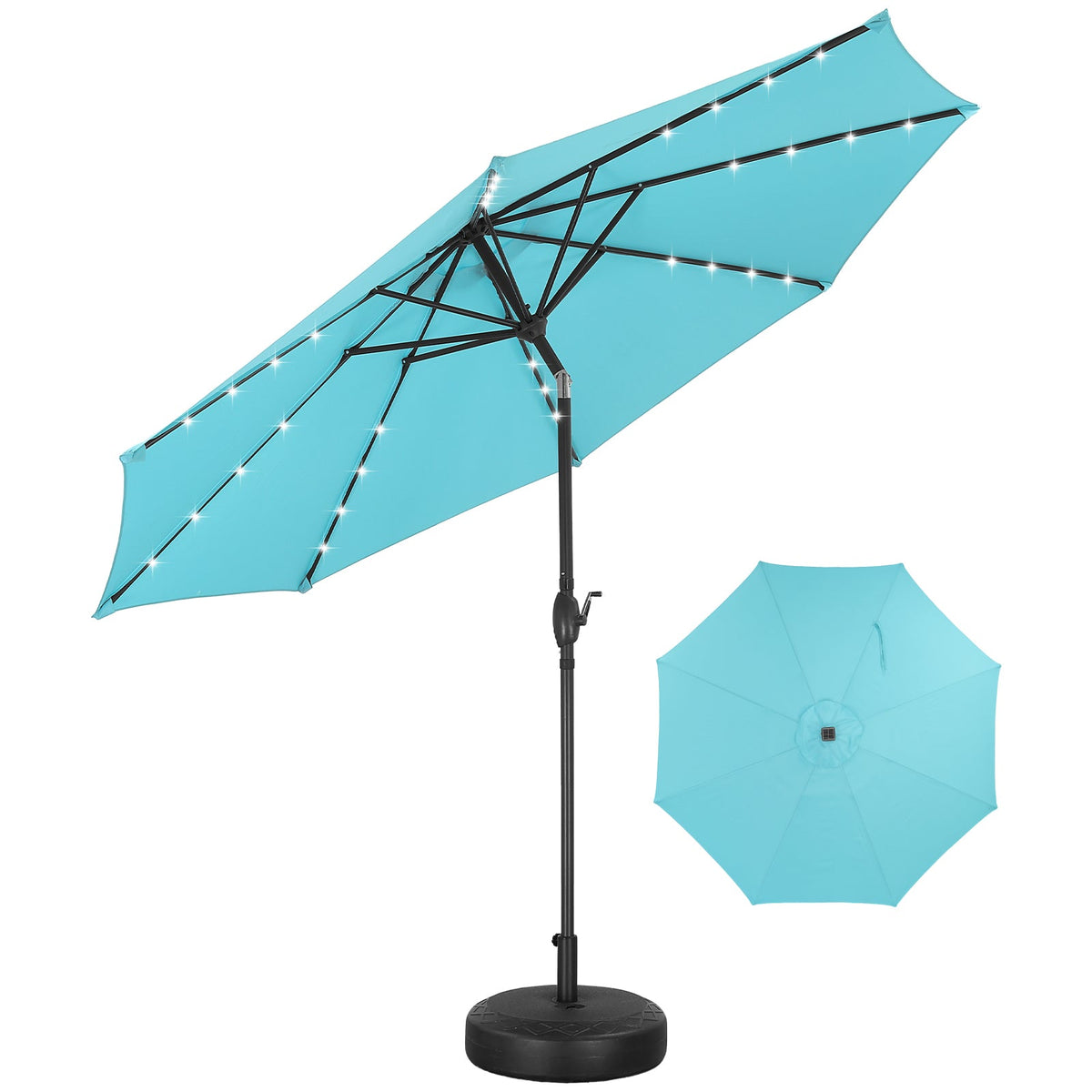 Ainfox 10ft Solar Patio Umbrella Outdoor Umbrella Market Umbrella With Decorative Pattern Umbrella – Consulate X, view 9 of 14