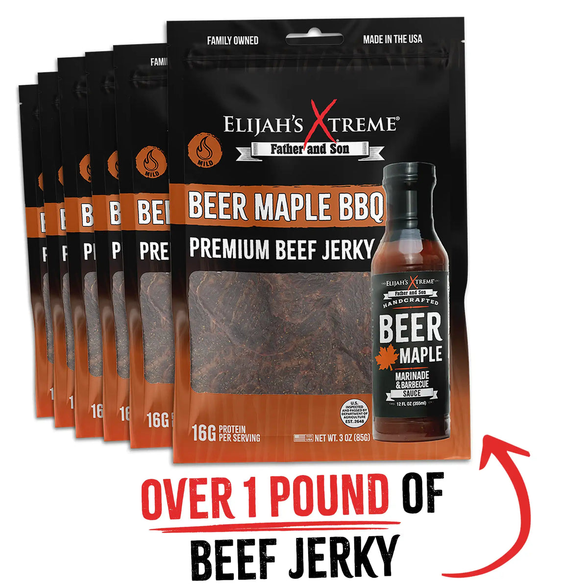 Beer Maple BBQ Beef Jerky - 6 bags (1lb) – Consulate X, view 6 of 6