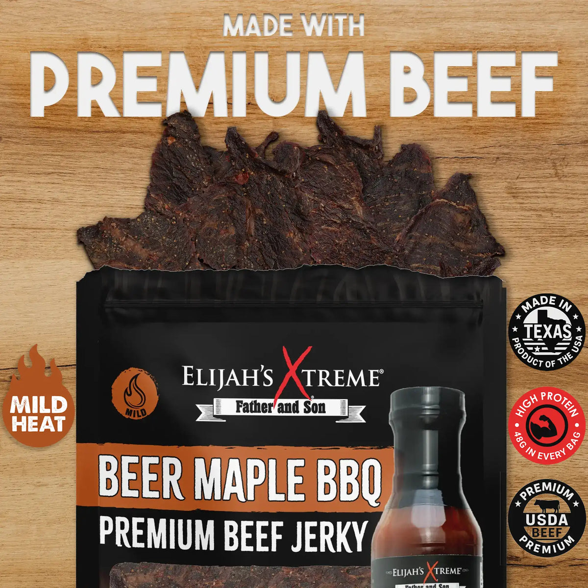 Beer Maple BBQ Beef Jerky – Consulate X, view 3 of 5