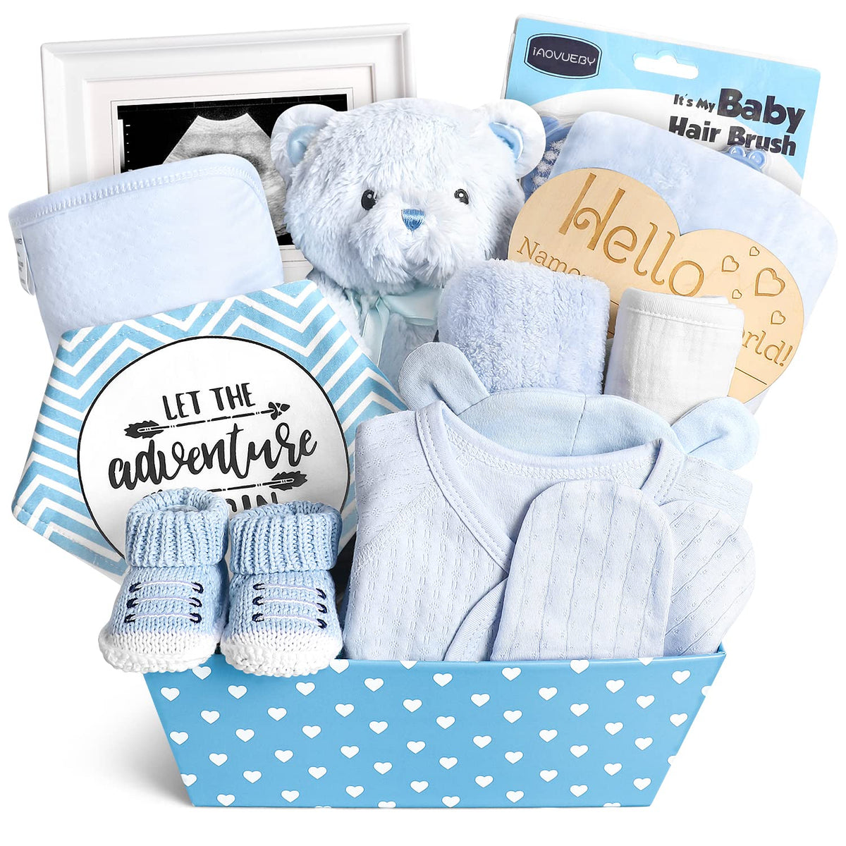 Baby Box Set 14 Essentials for Newborns in a Charming Gift Basket – Consulate X, view 1 of 7