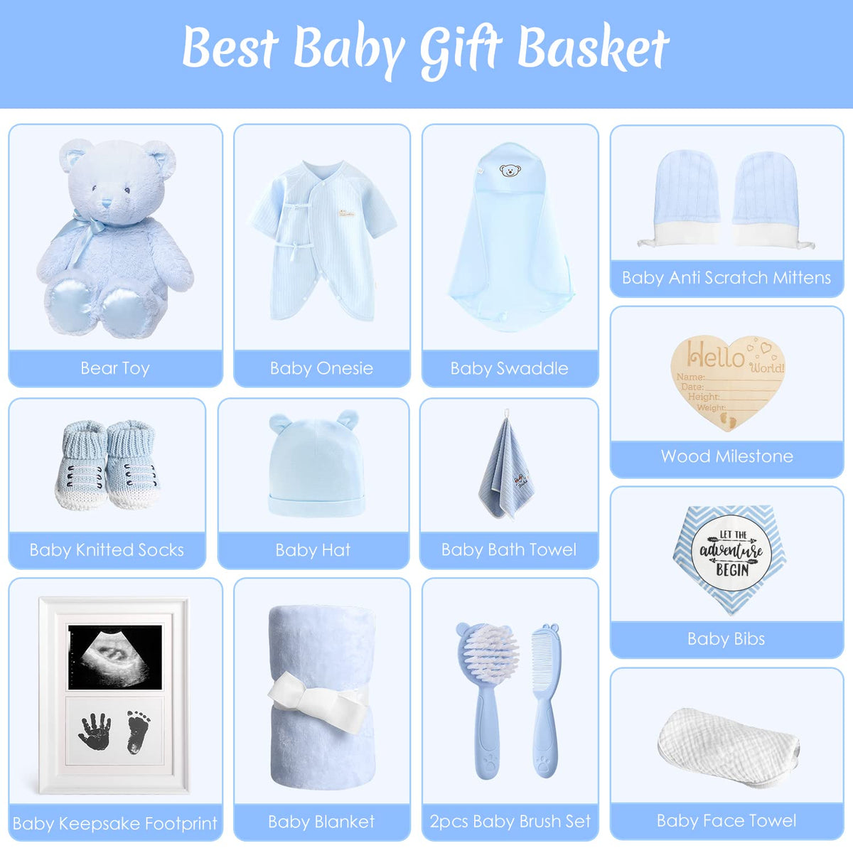 Baby Box Set 14 Essentials for Newborns in a Charming Gift Basket – Consulate X, view 2 of 7