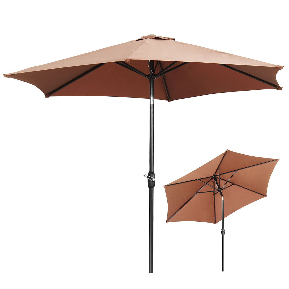 Ainfox 9ft  Patio Umbrella with Push Button Tilt and Crank, UV and Waterproof – Consulate X, view 23 of 27