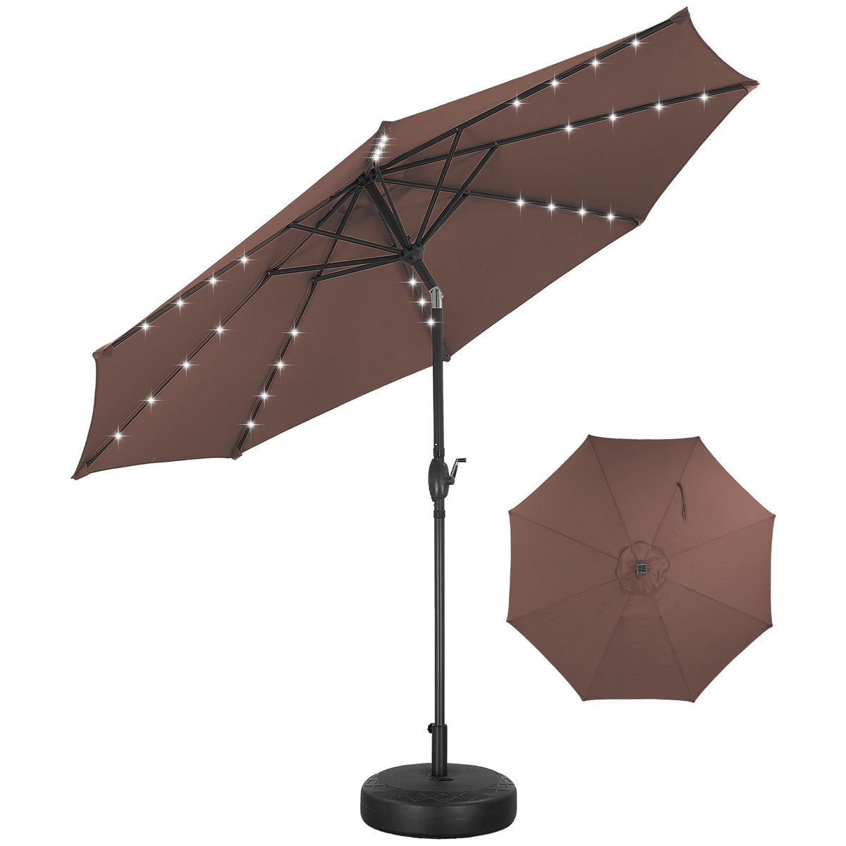 Ainfox 10ft Solar Patio Umbrella Outdoor Umbrella Market Umbrella With Decorative Pattern Umbrella – Consulate X, view 13 of 14