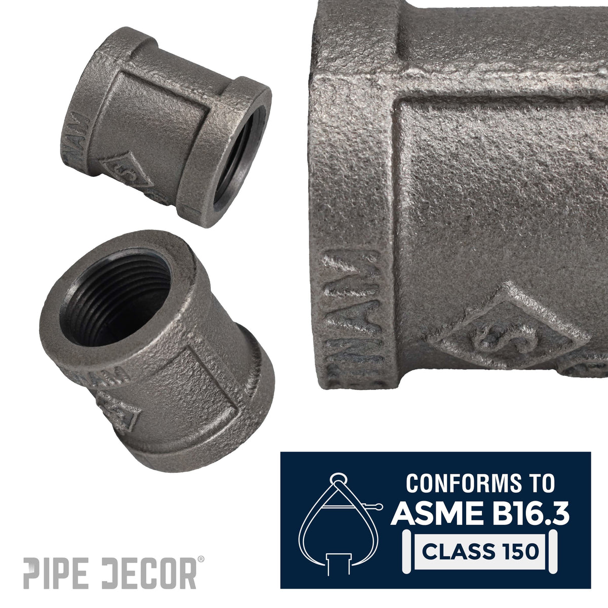 3/4 in. Black Right Left Coupling – Consulate X, view 5 of 8