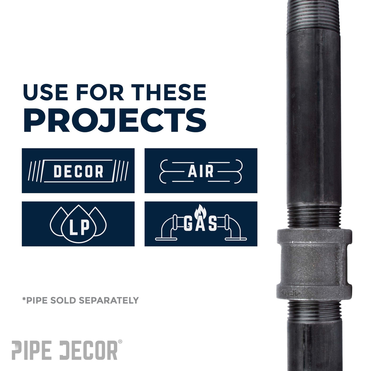 3/4 in. Black Right Left Coupling – Consulate X, view 6 of 8
