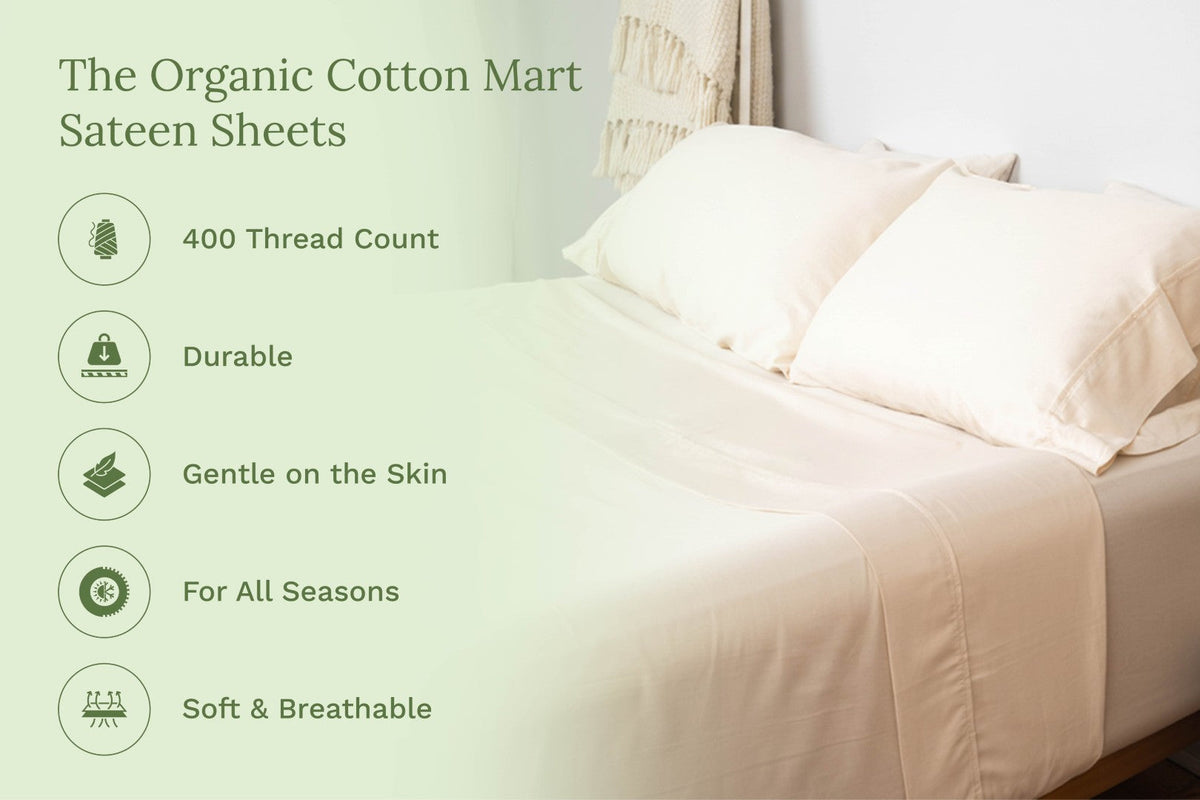 Organic Sateen Bed Sheets Set – Consulate X, view 4 of 28