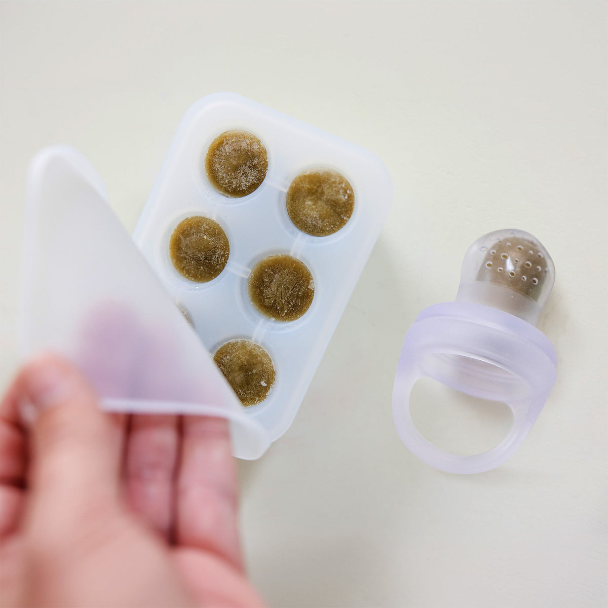 Silicone Baby Food Feeder Set and Teether, Freezer Tray with Lid – Consulate X, view 7 of 11