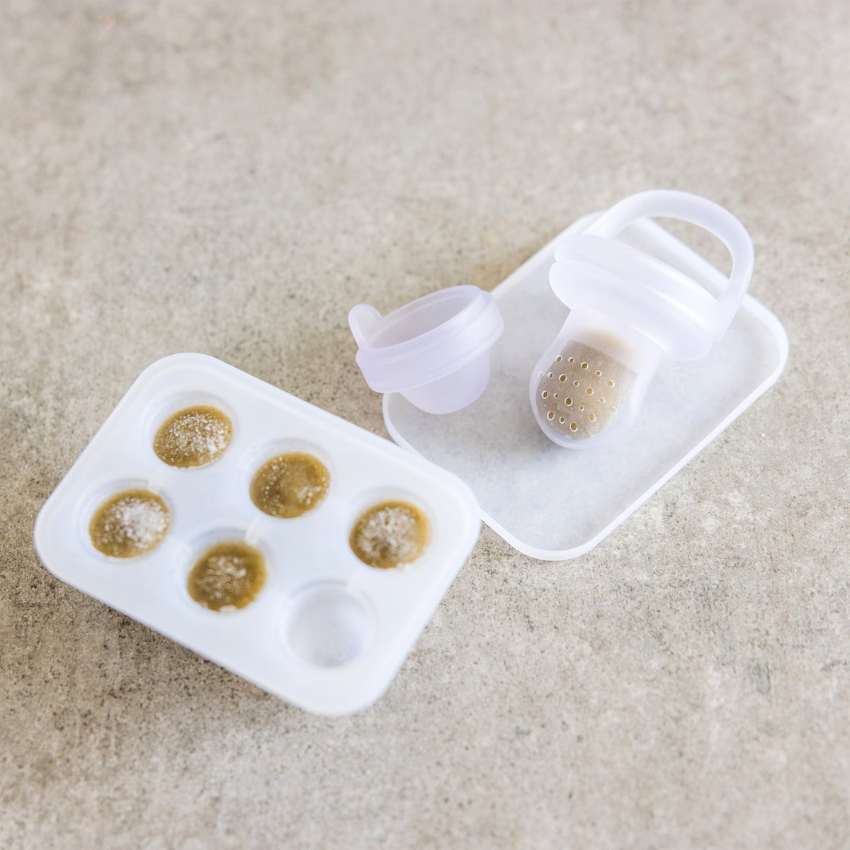 Silicone Baby Food Feeder Set and Teether, Freezer Tray with Lid – Consulate X, view 8 of 11