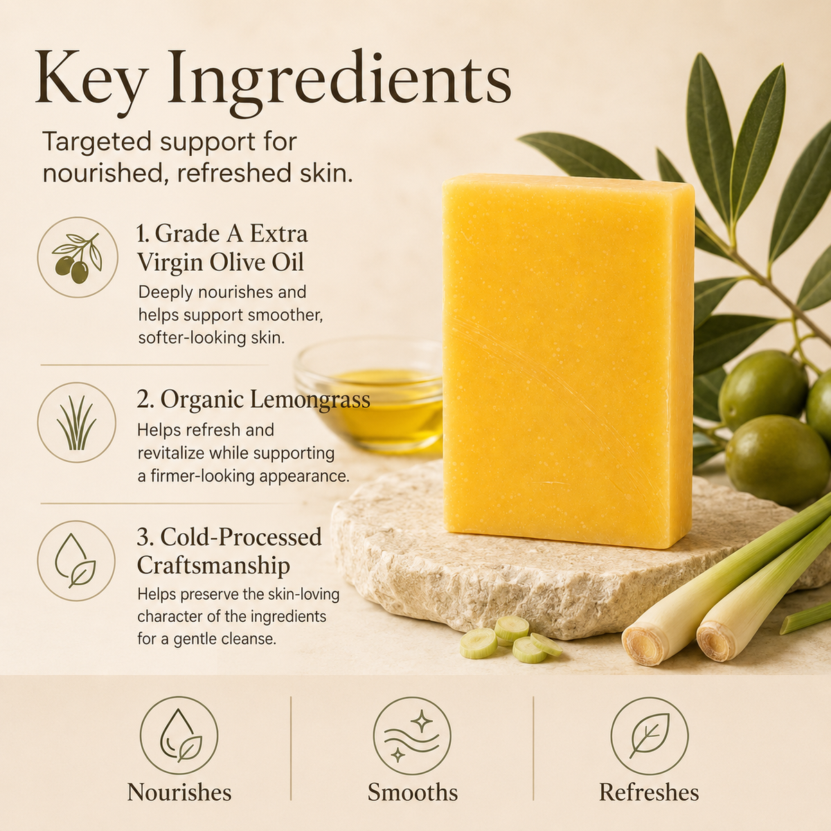 Olive Oil + Lemongrass - Anti-Aging Bar – Consulate X, view 3 of 4