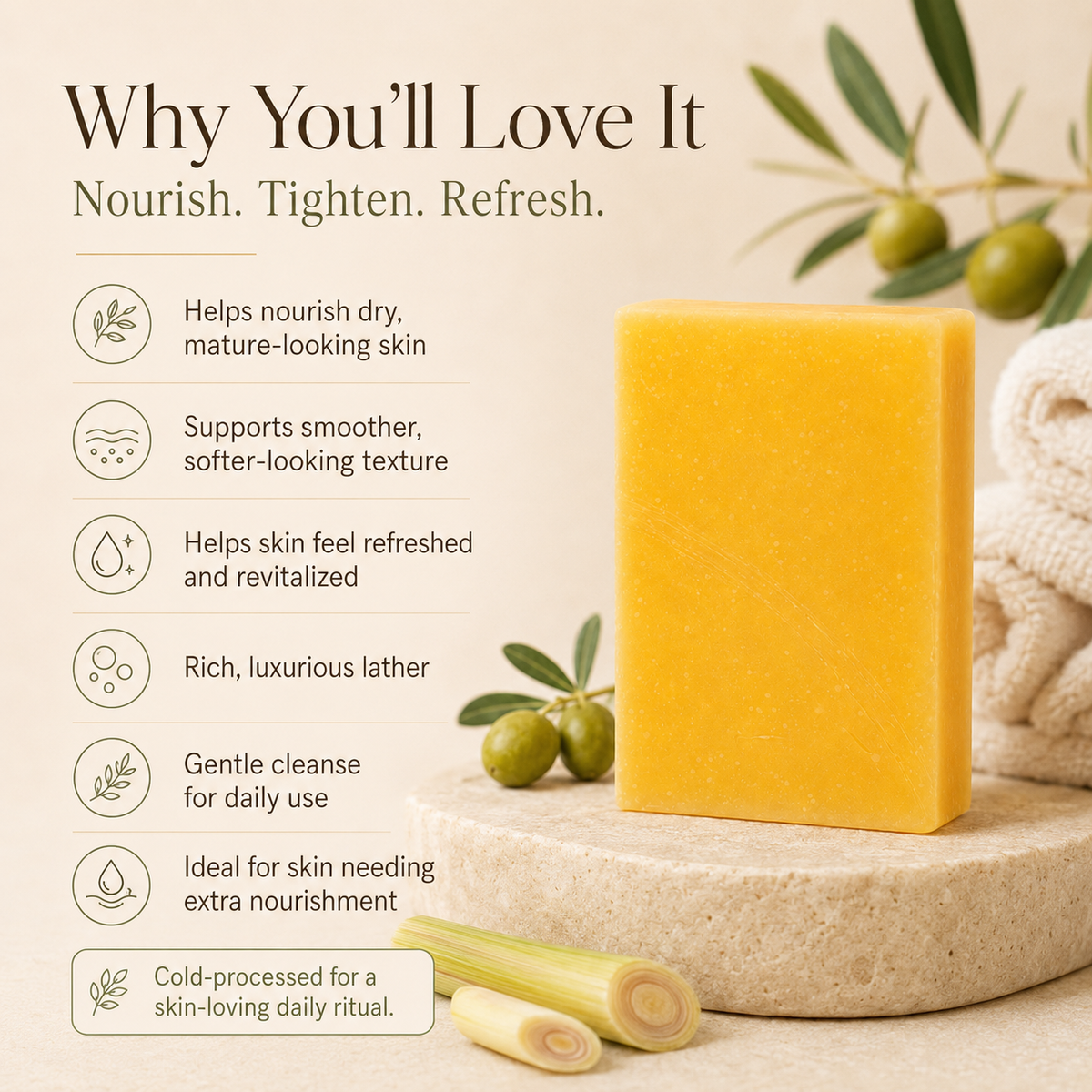 Olive Oil + Lemongrass - Anti-Aging Bar – Consulate X, view 2 of 4
