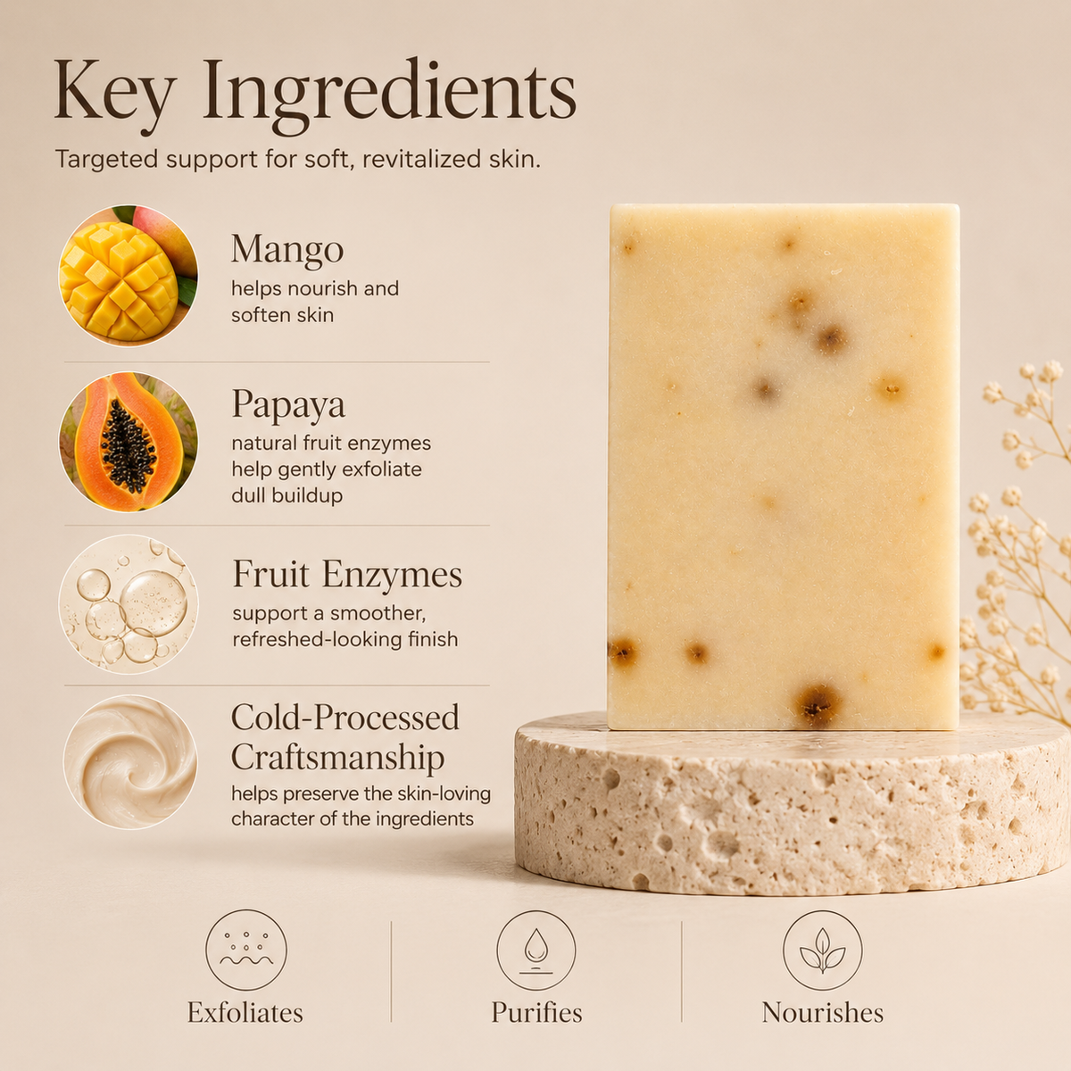 Mango + Papaya Enzyme Bar – Consulate X, view 3 of 4