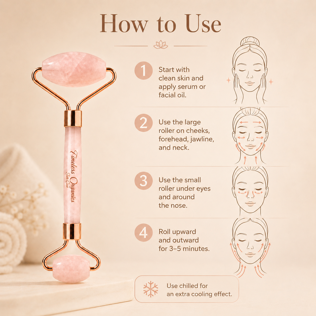 Rose Quartz Facial Roller – Consulate X, view 3 of 5