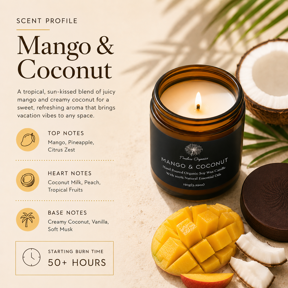 Timeless Candle - Mango + Coconut – Consulate X, view 2 of 5