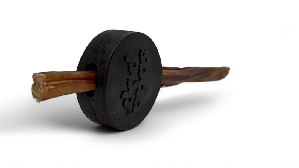 Hockey Puck Bully Stick Holder - Durable Rubber Treat Holder & Chew Toy USA – Consulate X, view 4 of 8