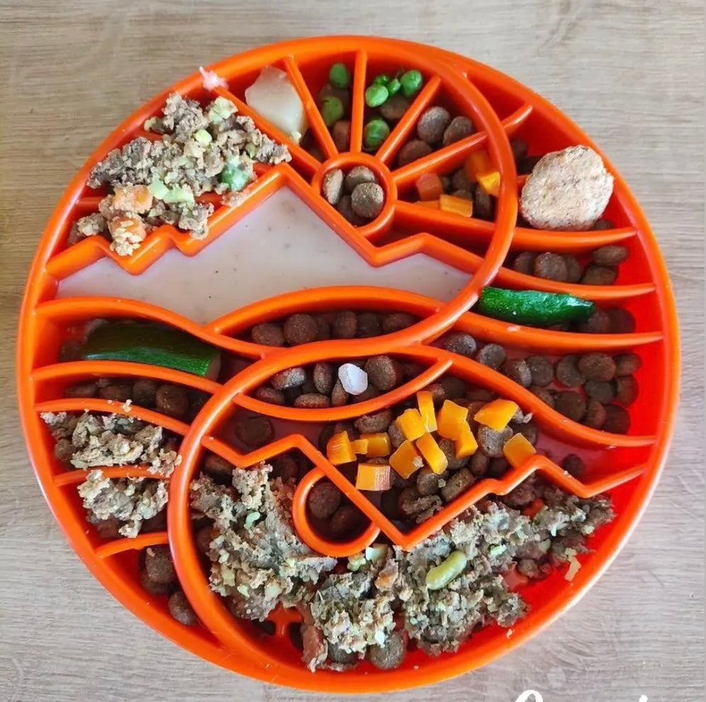 Sun and Moon eTray - Shallow Slow Feeder Dog Bowl for Enrichment | USA Made – Consulate X, view 2 of 12