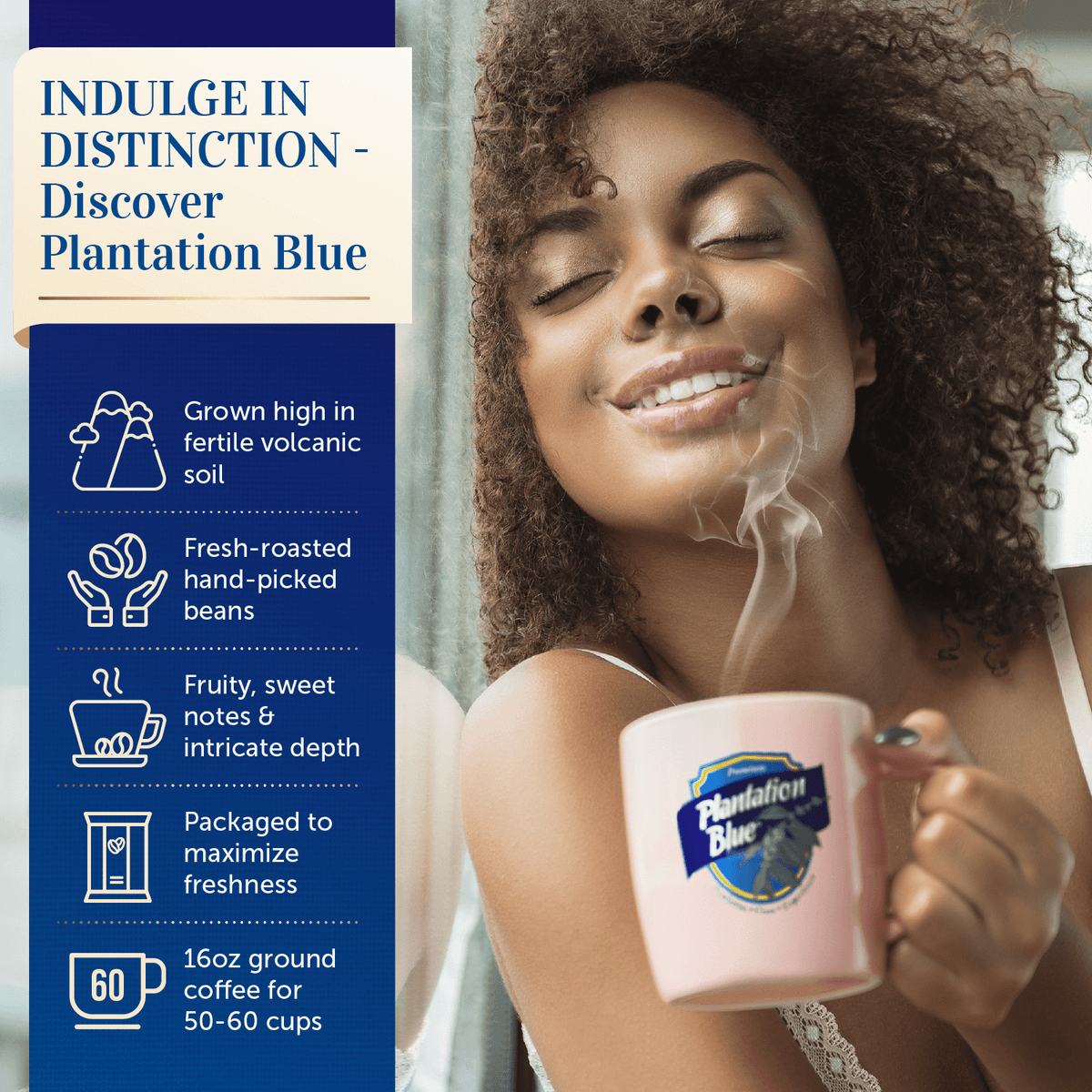Plantation Blue® Jamaica Blue Mountain Coffee (16 oz - roasted and ground) – Consulate X, view 4 of 10