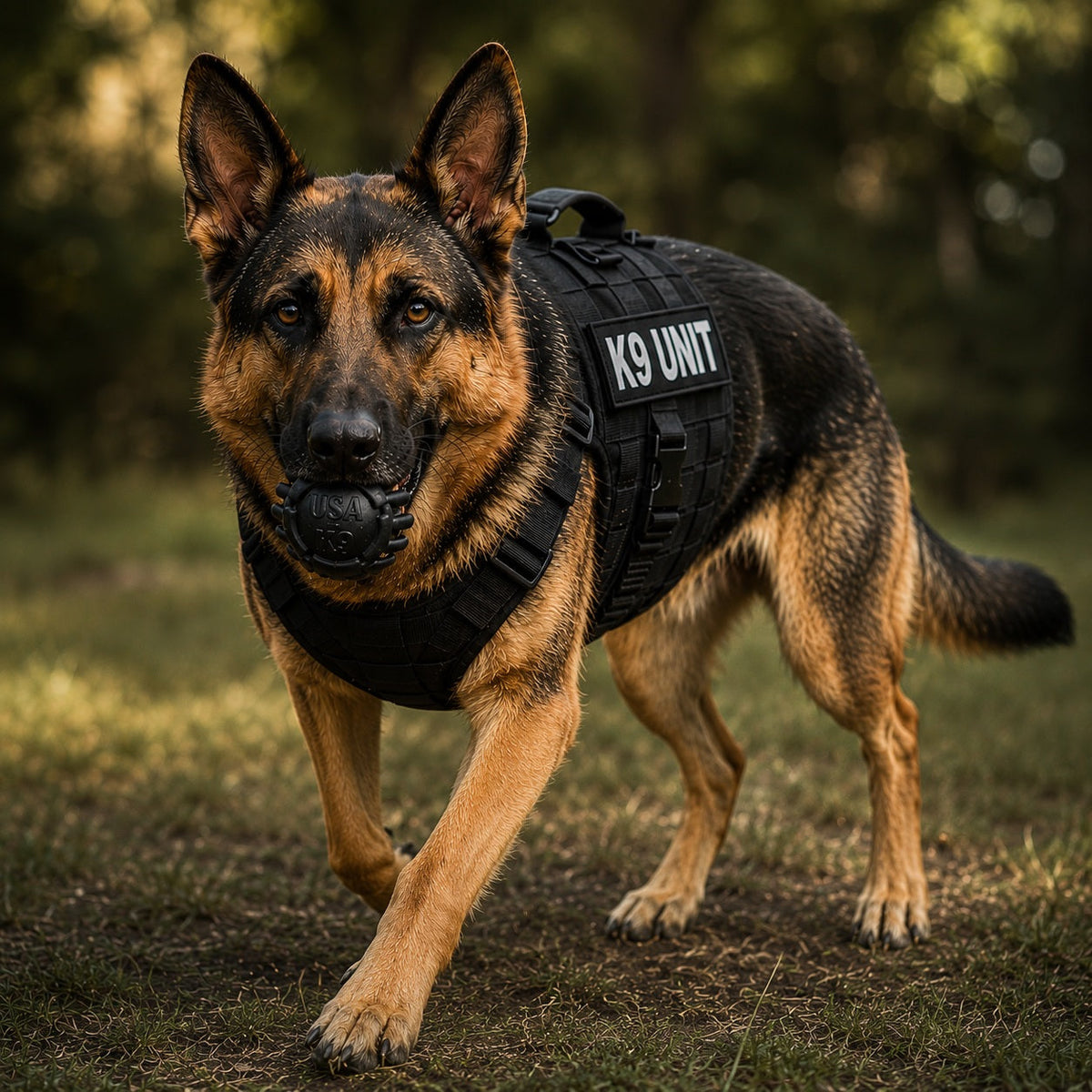 USA-K9 Stars and Stripes Rubber Dog Toy | K9 Handler Reward Toy | Black | USA Made – Consulate X, view 5 of 8