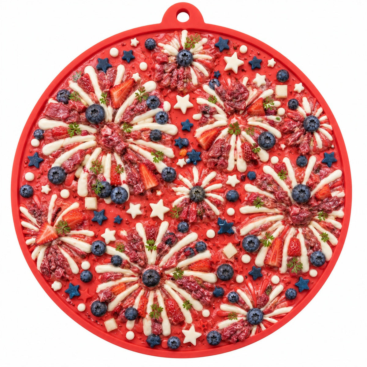 USA-K9 Fireworks Design eMat - Enrichment Lick Mat For Dogs and Cats - with Suction Cups | USA Made – Consulate X, view 6 of 7