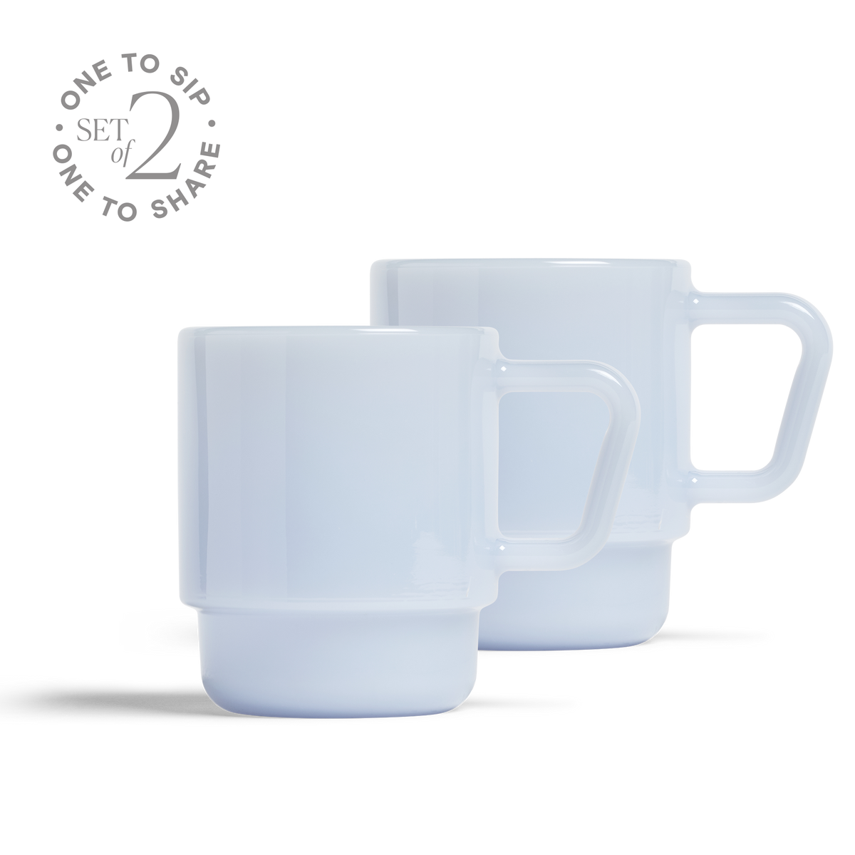 8oz Milk Glass Mug - Set of 2 - Mist Blue – Consulate X, view 1 of 1