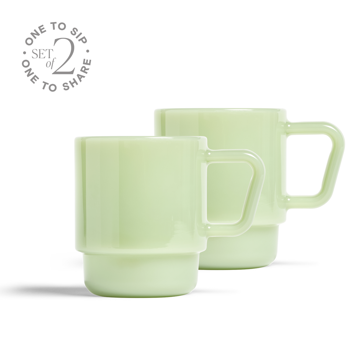 8oz Milk Glass Mug - Set of 2 - Jade Green – Consulate X, view 1 of 1