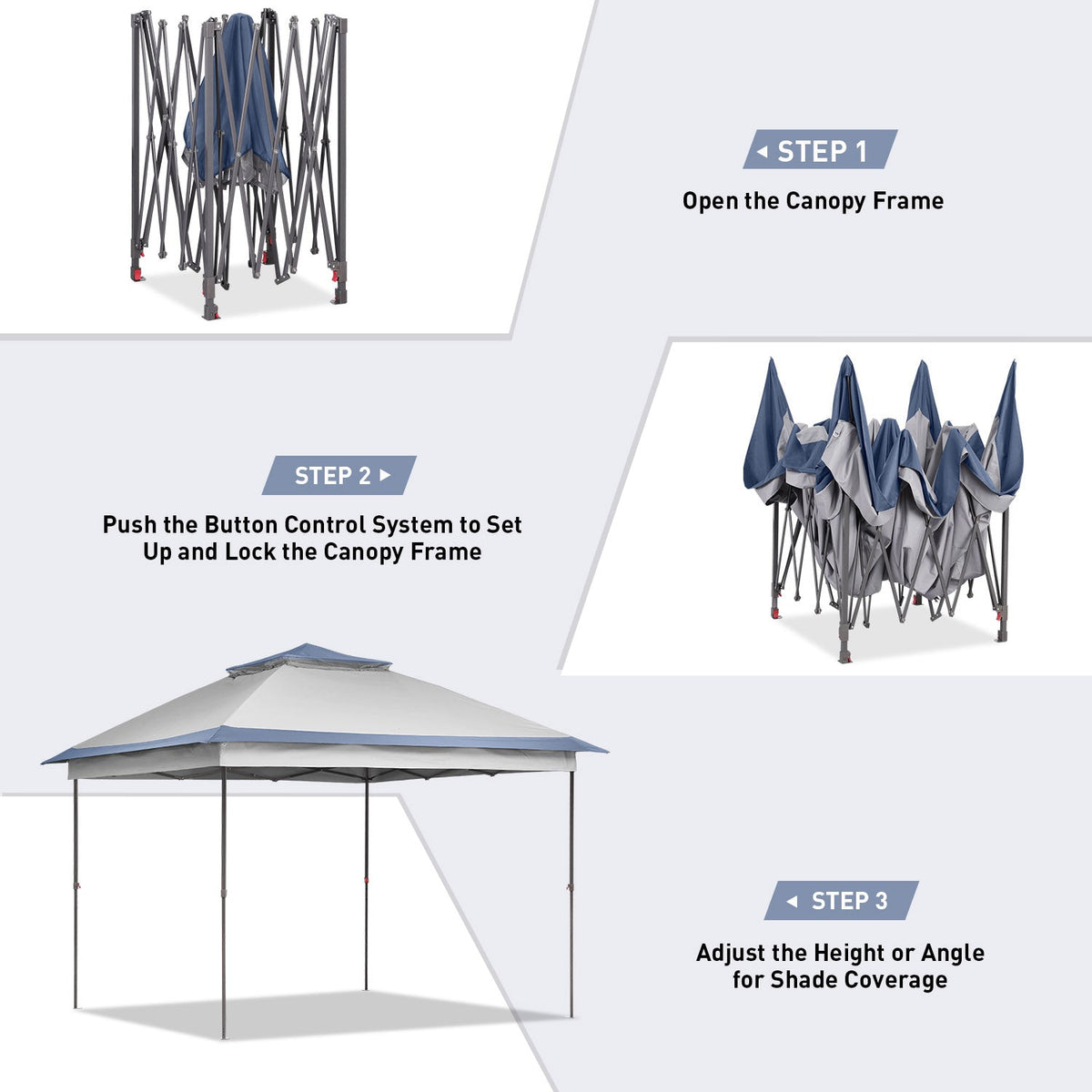 Ainfox 11ft x 11ft Heavy Duty Pop Up Gazebo Outdoor Canopy Shelter Instant Patio Gazebo Sun Shade Canopy Tent for Lawn Garden Backyard Deck – Consulate X, view 14 of 19