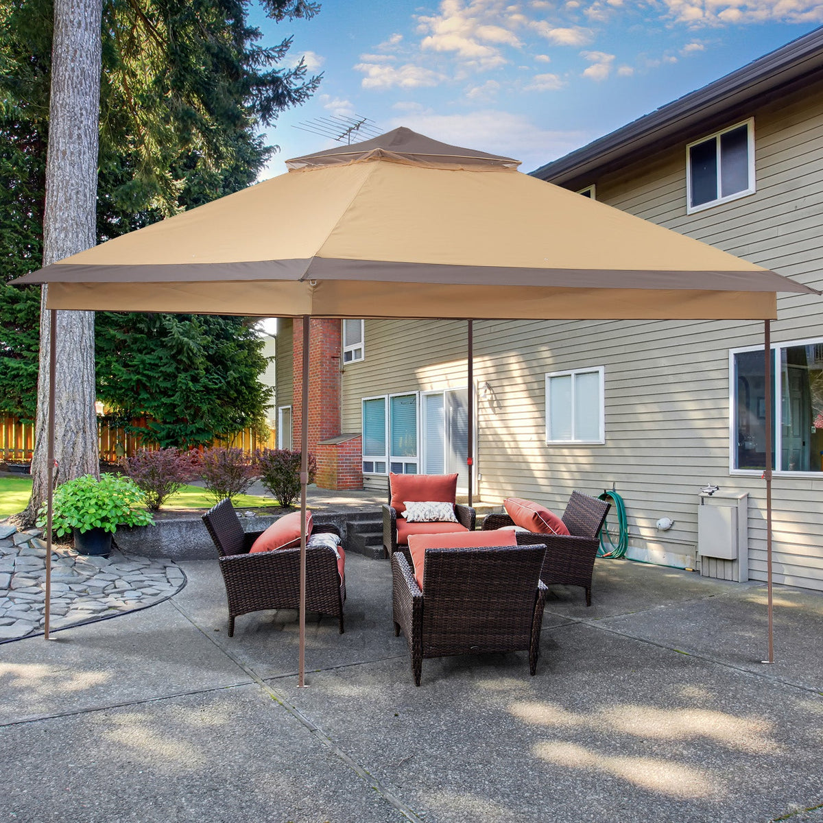 Ainfox 11ft x 11ft Heavy Duty Pop Up Gazebo Outdoor Canopy Shelter Instant Patio Gazebo Sun Shade Canopy Tent for Lawn Garden Backyard Deck – Consulate X, view 9 of 19