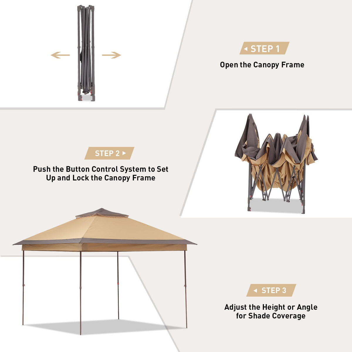 Ainfox 11ft x 11ft Heavy Duty Pop Up Gazebo Outdoor Canopy Shelter Instant Patio Gazebo Sun Shade Canopy Tent for Lawn Garden Backyard Deck – Consulate X, view 19 of 19