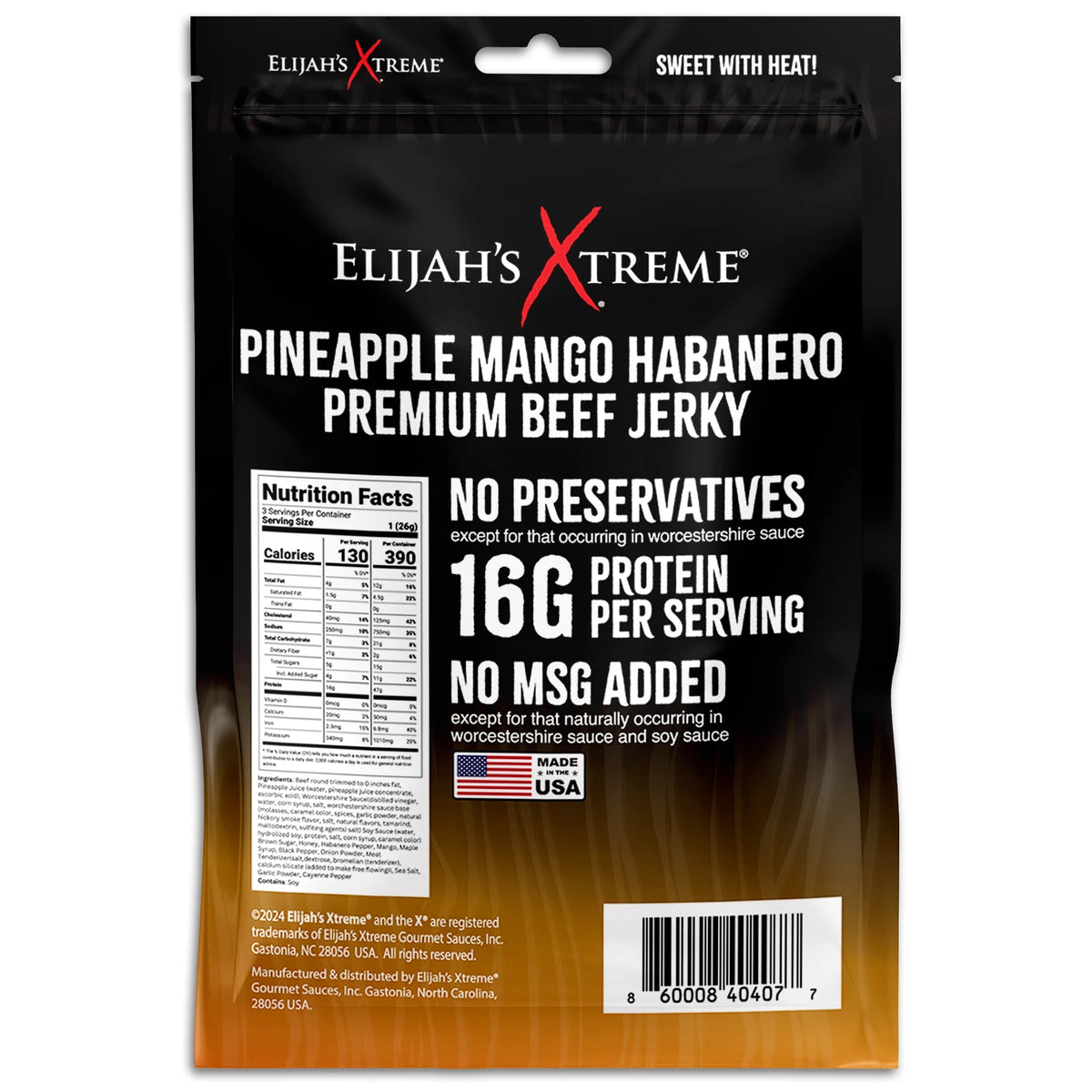 Pineapple-Mango Habanero Beef Jerky - 6 bags (1lb) – Consulate X, view 5 of 6