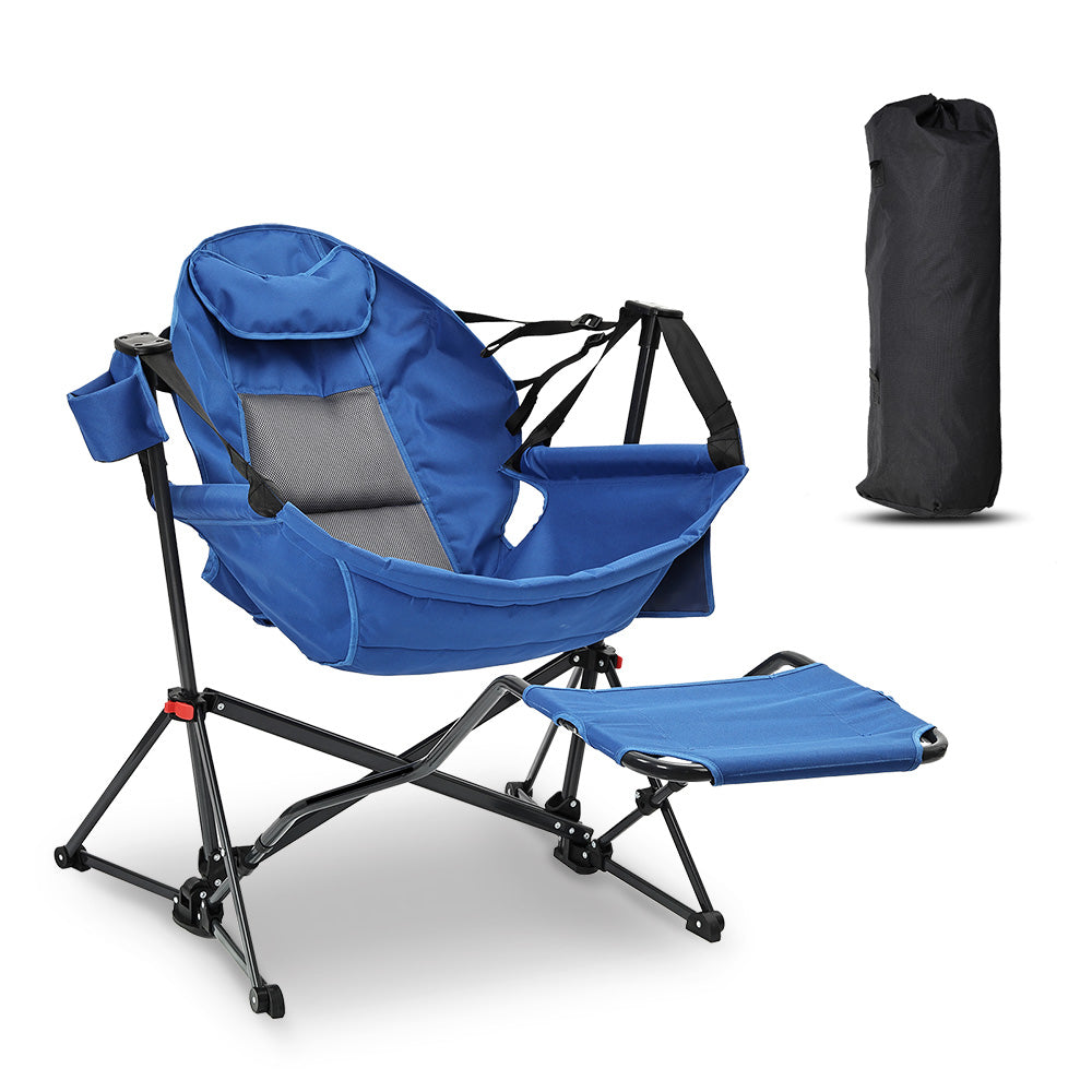 Ainfox Hammock Camping Chair with Footrest, Foldable Portable Rocking Chairs for Adults Outside Swinging Camp for Outdoor Patio Poolside – Consulate X, view 3 of 16