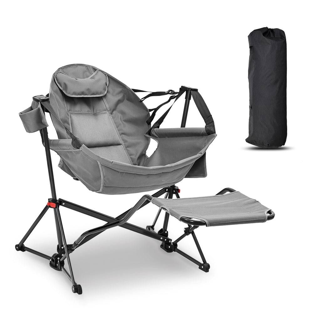 Ainfox Hammock Camping Chair with Footrest, Foldable Portable Rocking Chairs for Adults Outside Swinging Camp for Outdoor Patio Poolside – Consulate X, view 1 of 16