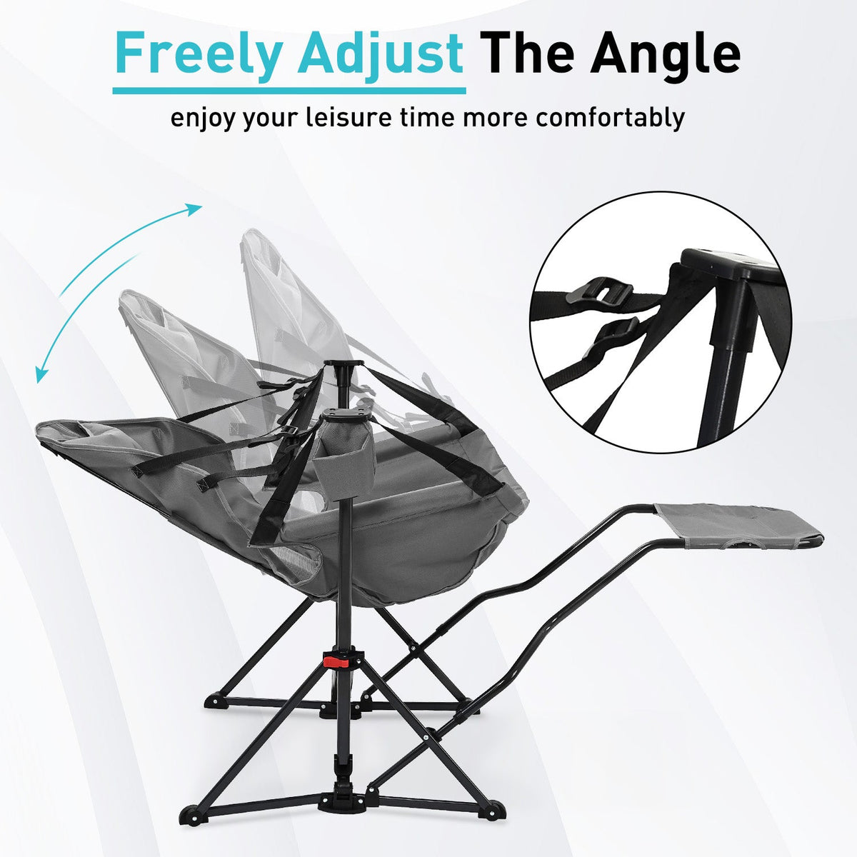 Ainfox Hammock Camping Chair with Footrest, Foldable Portable Rocking Chairs for Adults Outside Swinging Camp for Outdoor Patio Poolside – Consulate X, view 15 of 16