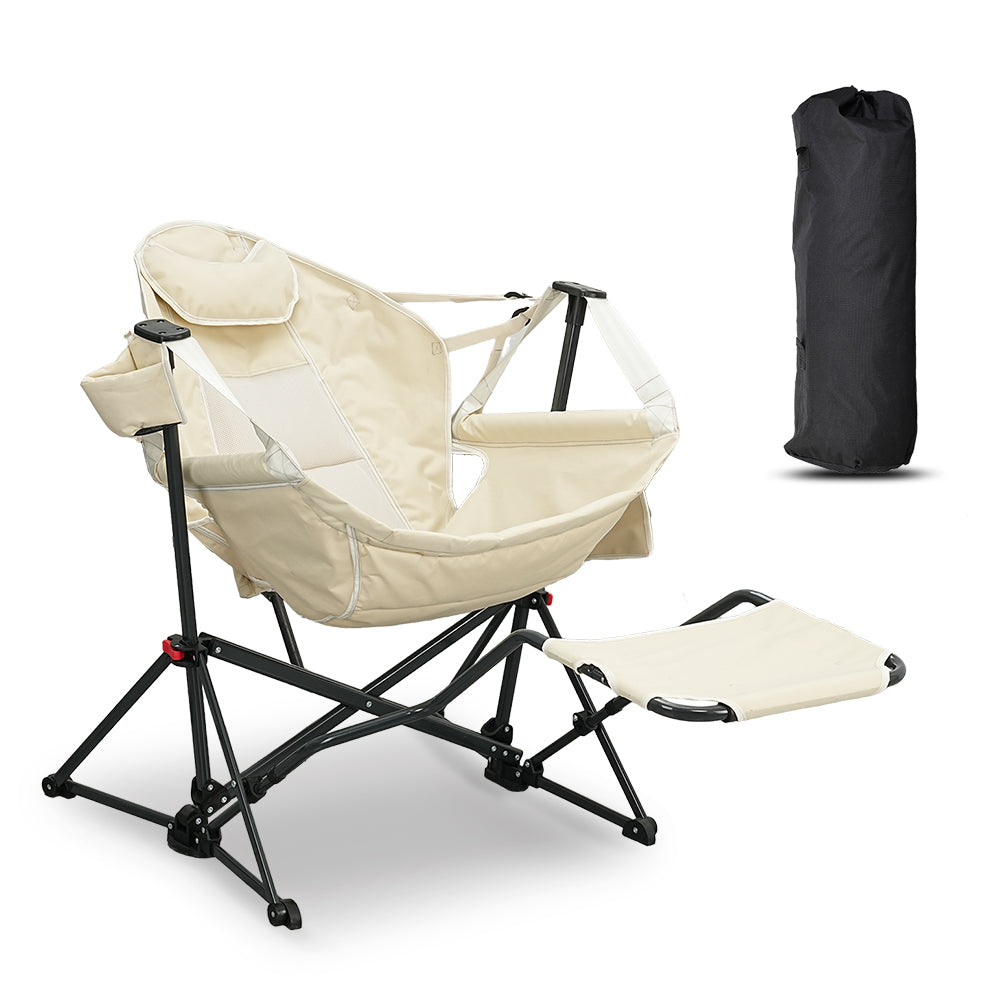 Ainfox Hammock Camping Chair with Footrest, Foldable Portable Rocking Chairs for Adults Outside Swinging Camp for Outdoor Patio Poolside – Consulate X, view 5 of 16