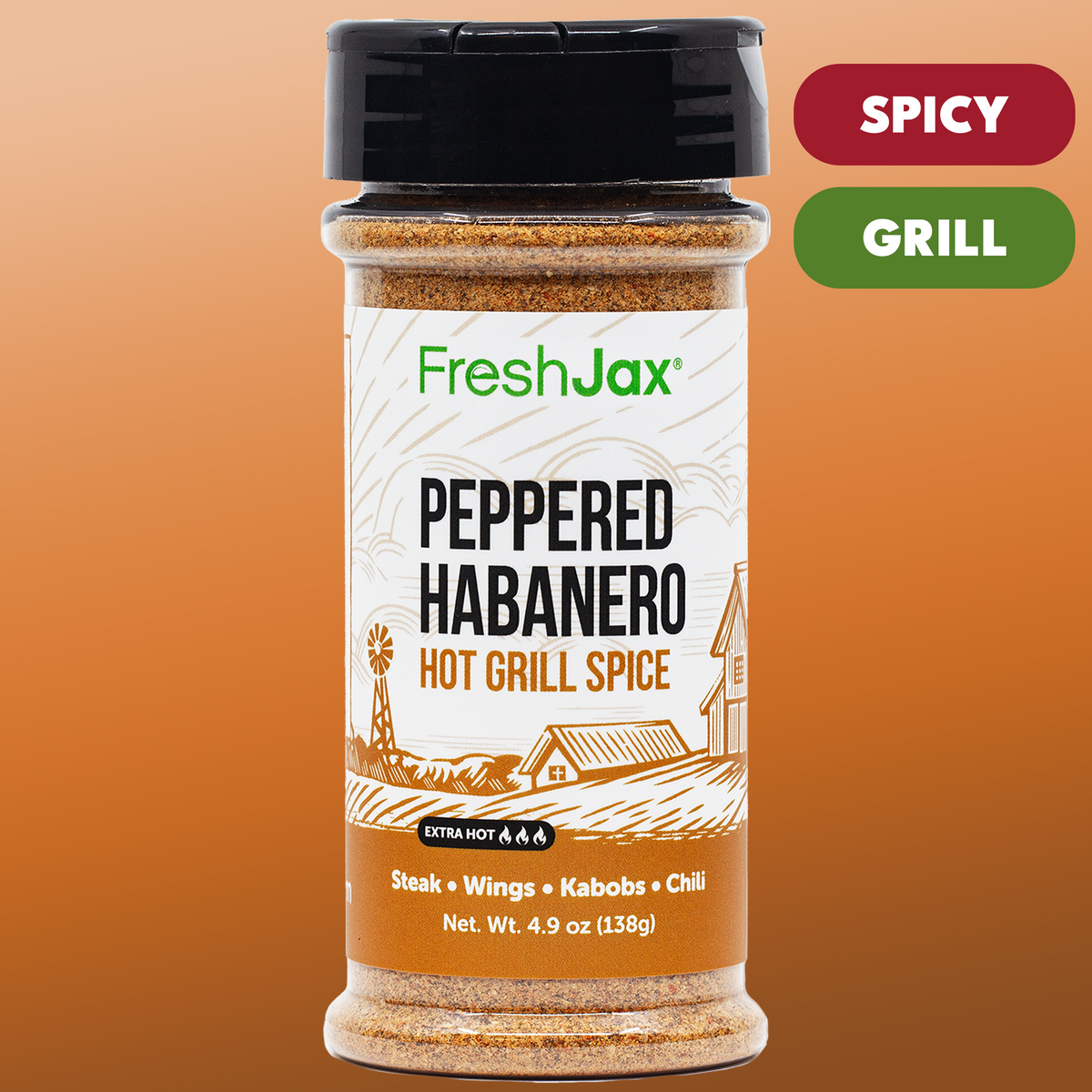 Peppered Habanero Hot Grill Spice – Low Sodium Fiery Seasoning Blend – Consulate X, view 1 of 5